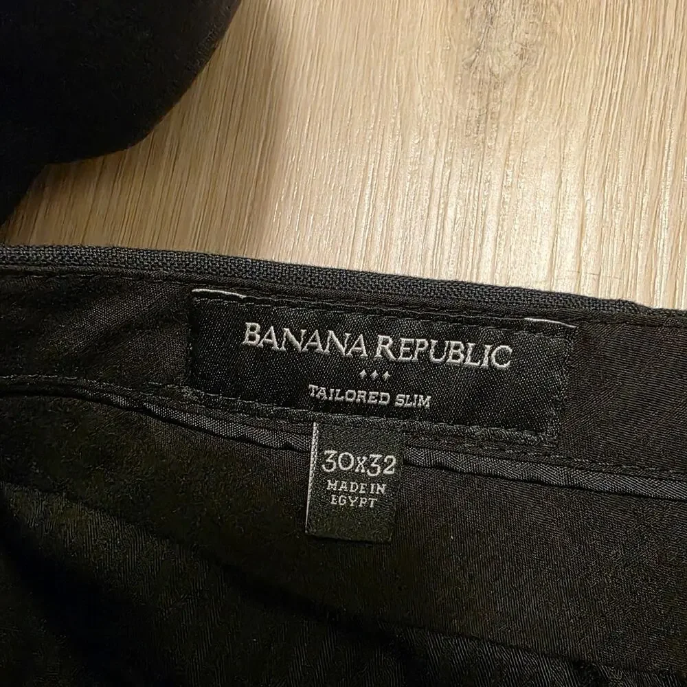 Banana Republic Dark Grey Tailored Slim‎ Business Dress Pants Size 30×32